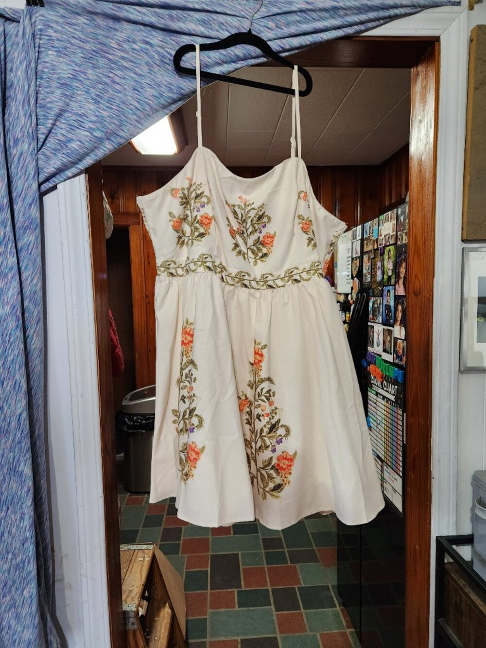 SHEIN MOD Plus White Floral Print Slip Dress NWT Boho Wedding Guest Dress